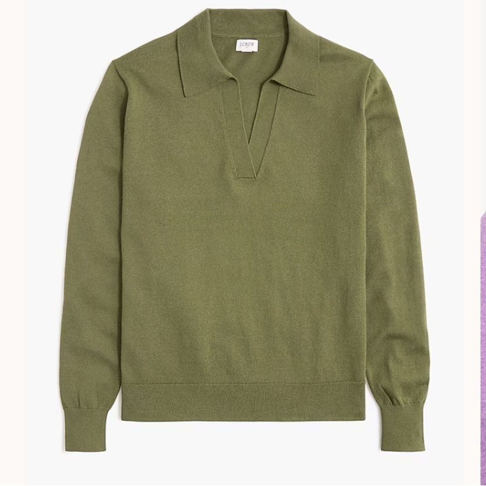 J crew Cotton sweater-polo distressed fatigue